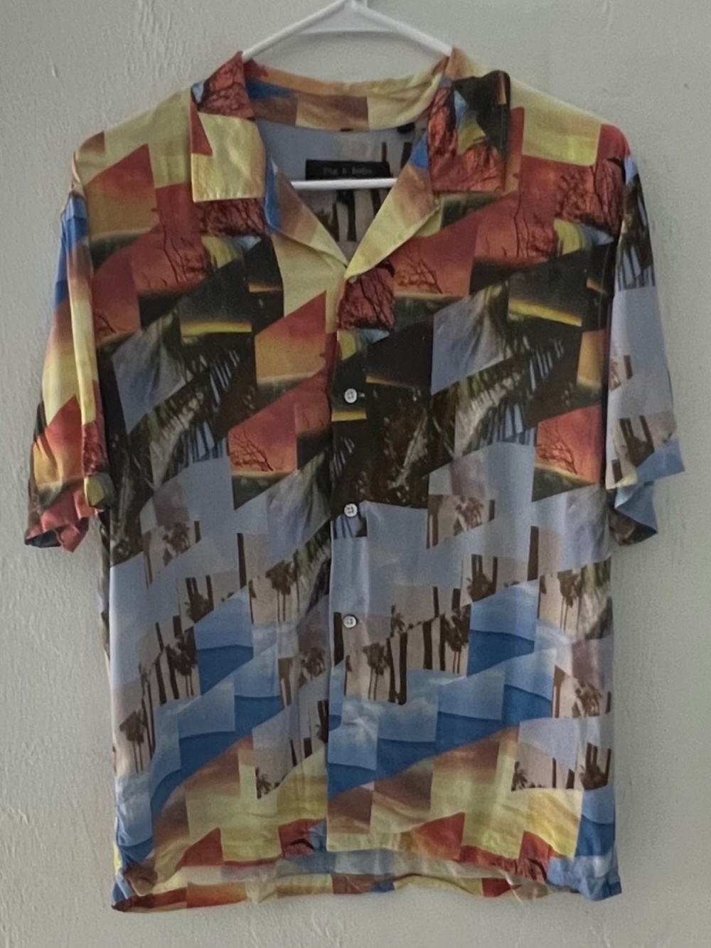 Rag & Bone New York Men's Small Avery Camp Graphic Short Sleeve Button Down